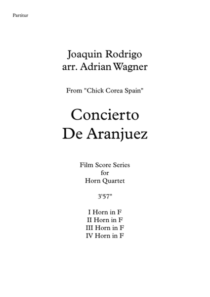 "Concierto De Aranjuez" Horn Quartet arr. Adrian Wagner image number null