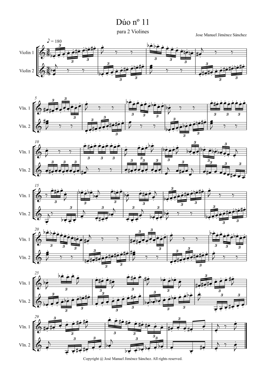 Dúo para 2 violines nº 11 String Duet scores gallery preview page 1