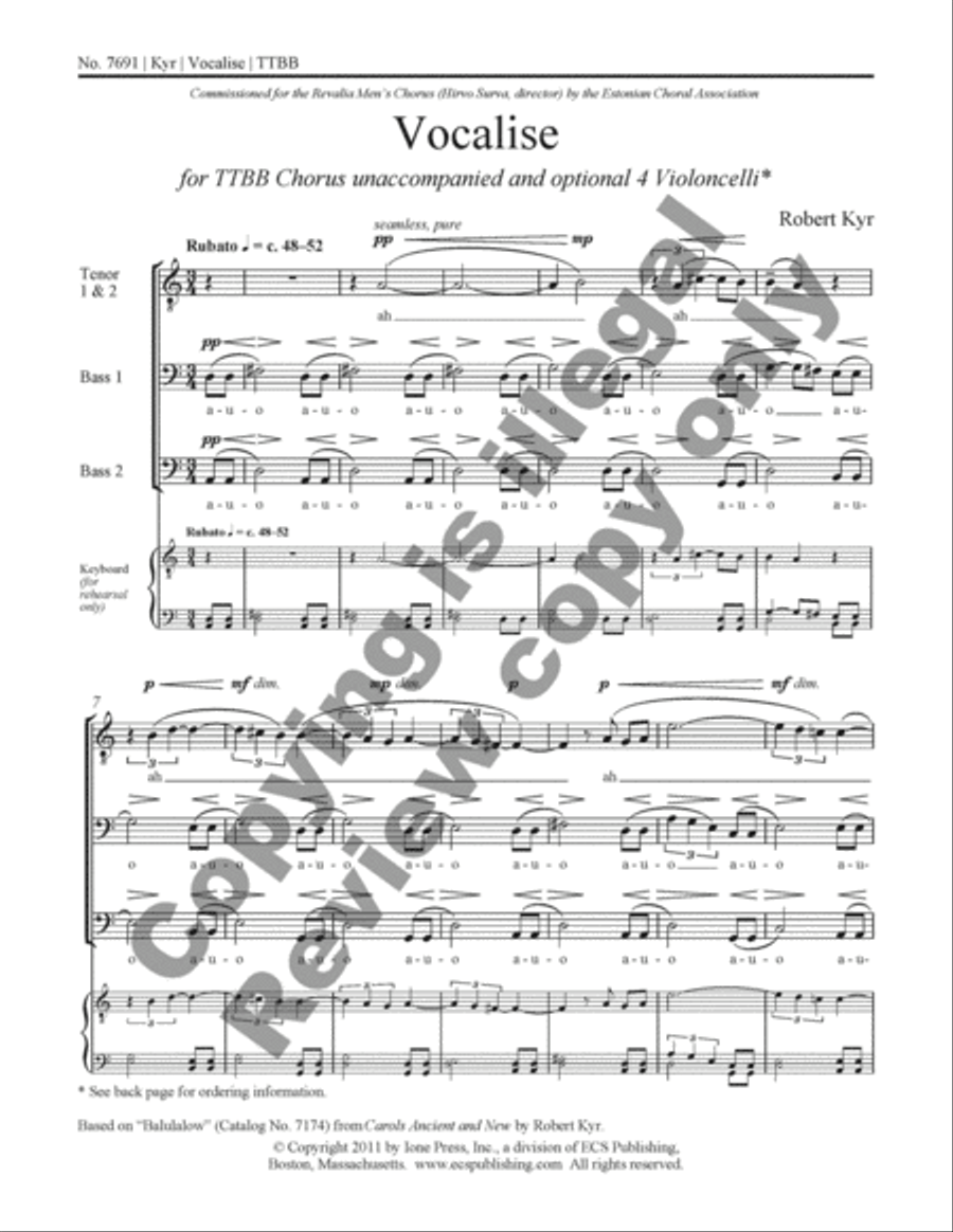 Vocalise TTBB scores gallery preview page 2