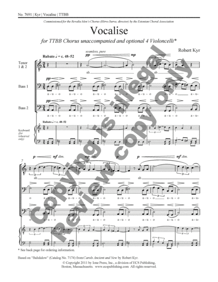 Vocalise (Choral Score)
