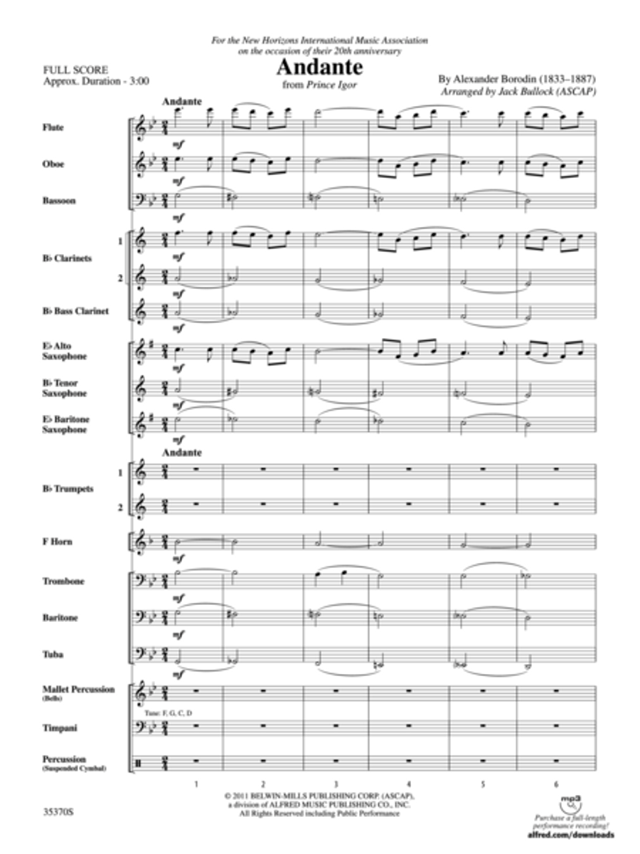 Andante (from Prince Igor) Concert Band scores gallery preview page 2