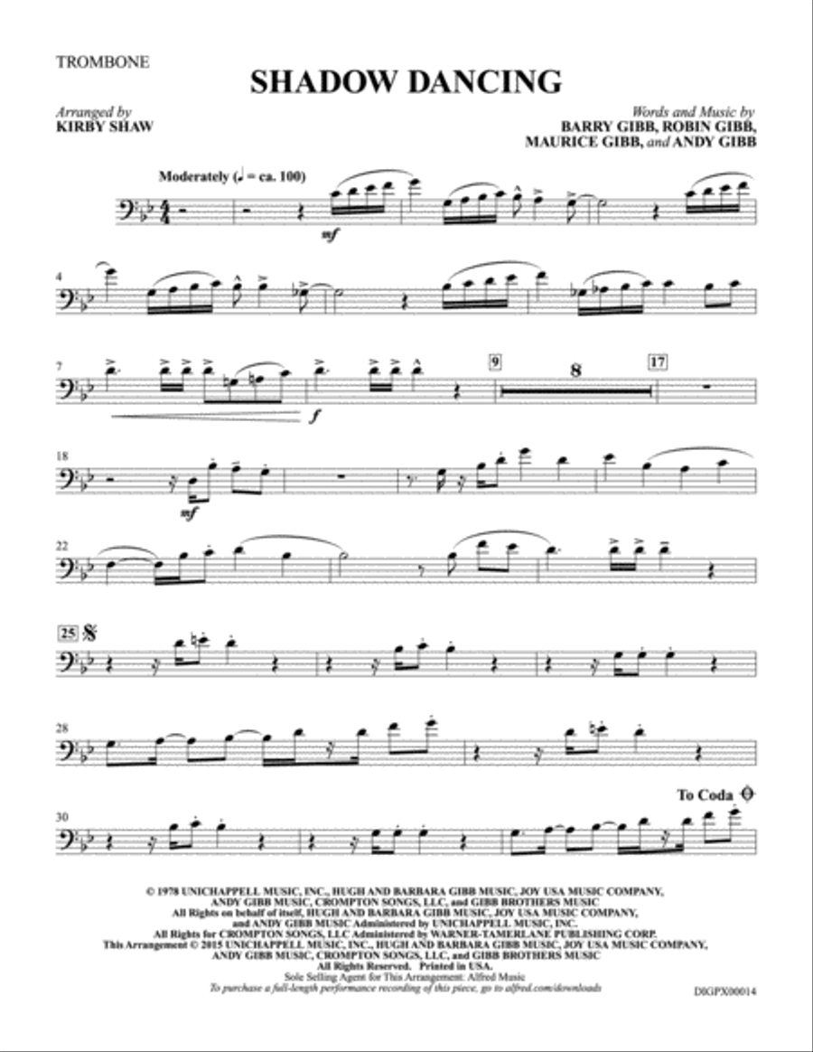 Shadow Dancing: Trombone Shadow Dancing: Trombone Trombone scores gallery preview page 1