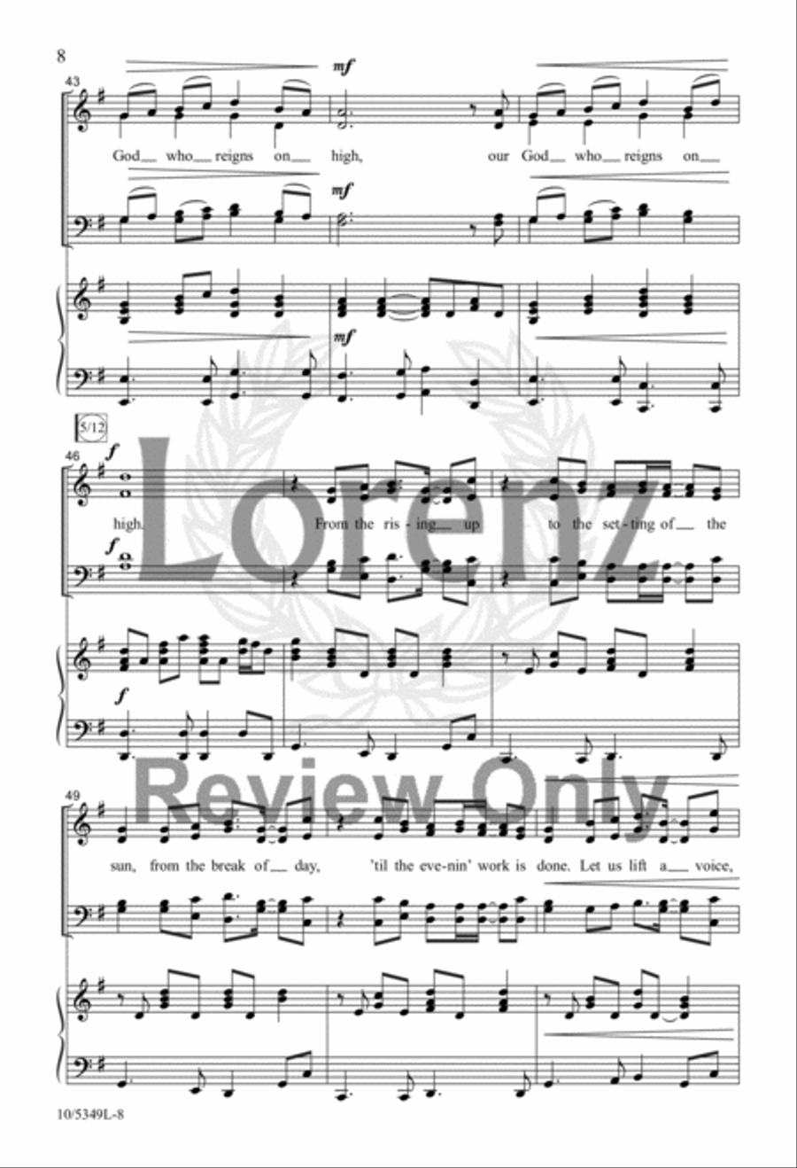 Rising Up with the Sun 4-Part scores gallery preview page 6