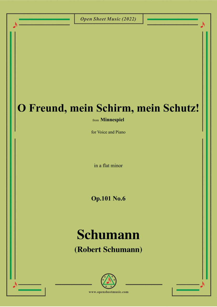 Schumann-O Freund,mein Schirm,mein Schutz!Op.101 No.6,in a flat minor Voice scores gallery preview page 1