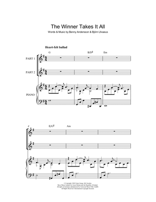 Book cover for The Winner Takes It All (arr. Rick Hein)
