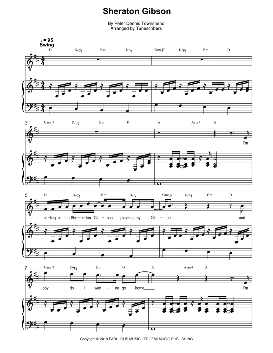 Sheraton Gibson Voice scores gallery preview page 1