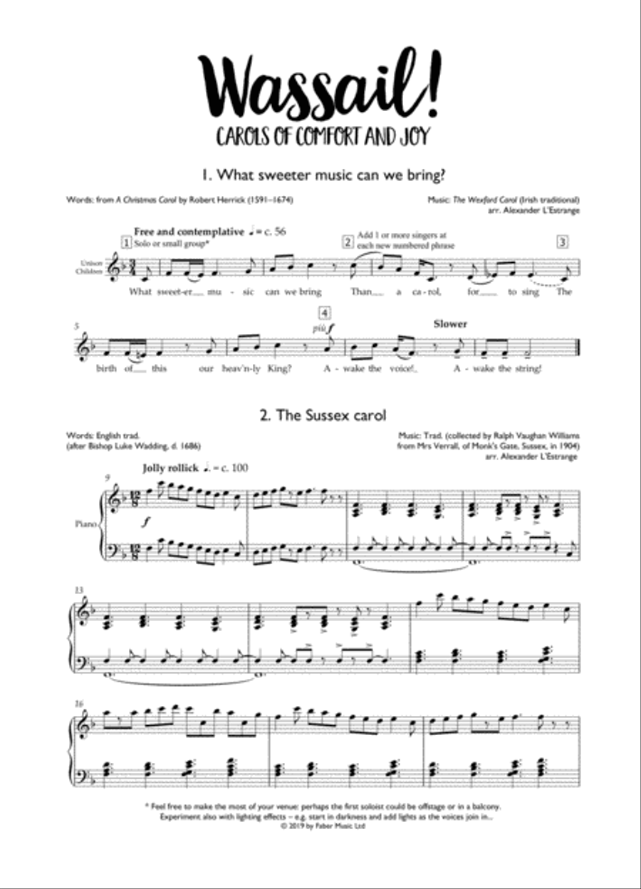 Wassail! Unison Choir scores gallery preview page 2