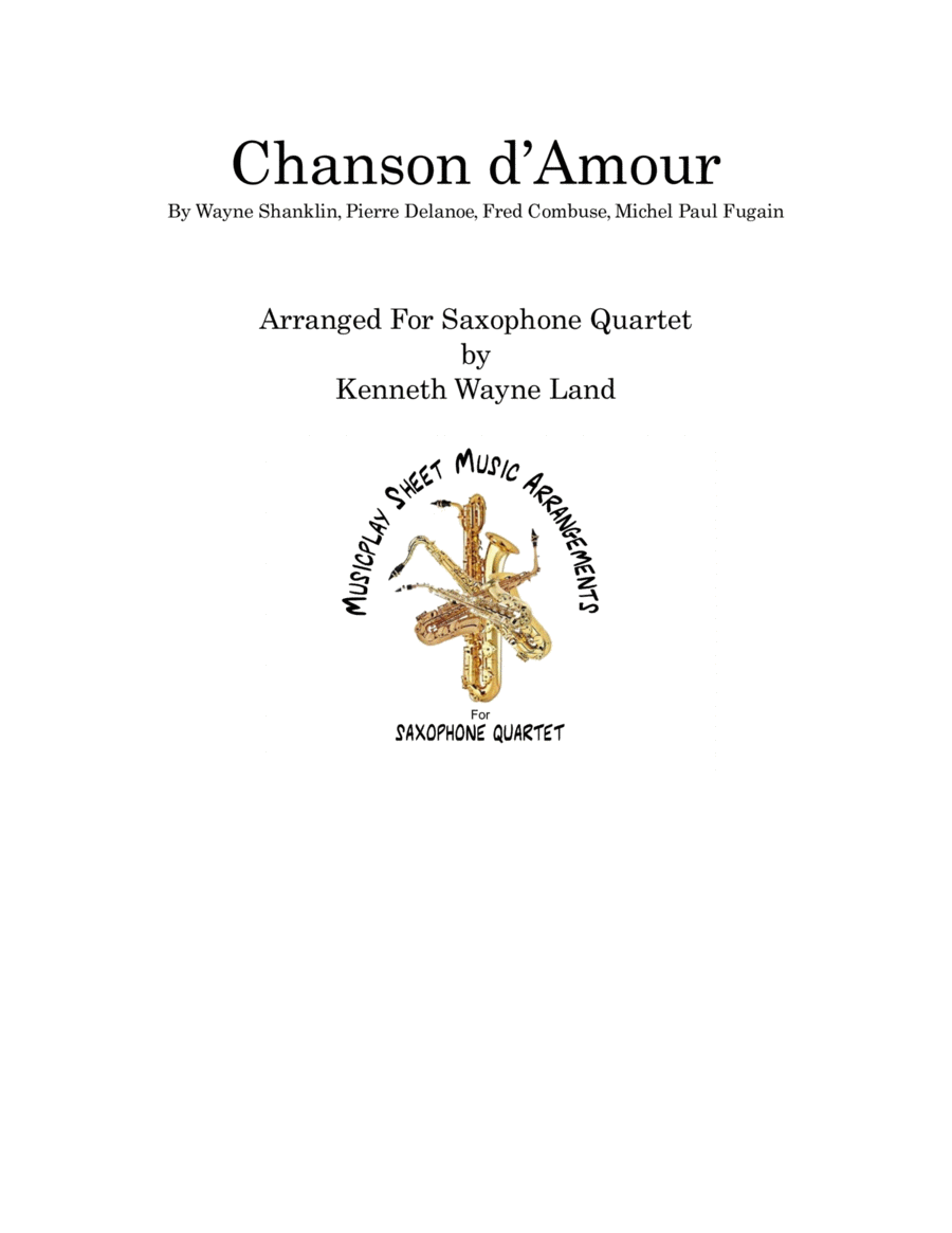 Chanson D'amour Saxophone Quartet scores gallery preview page 1