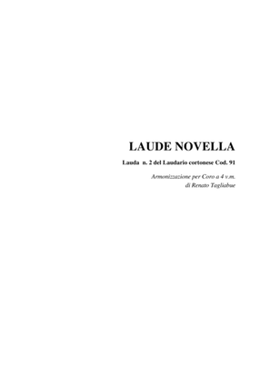 Book cover for LAUDE NOVELLA - Laudario Cortonese - Arr. for SATB Choir