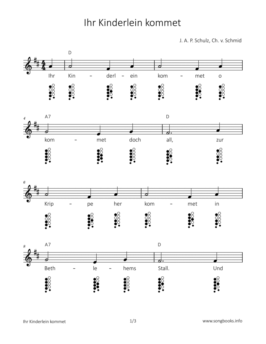 Ihr Kinderlein kommet ocarina scores gallery preview page 1