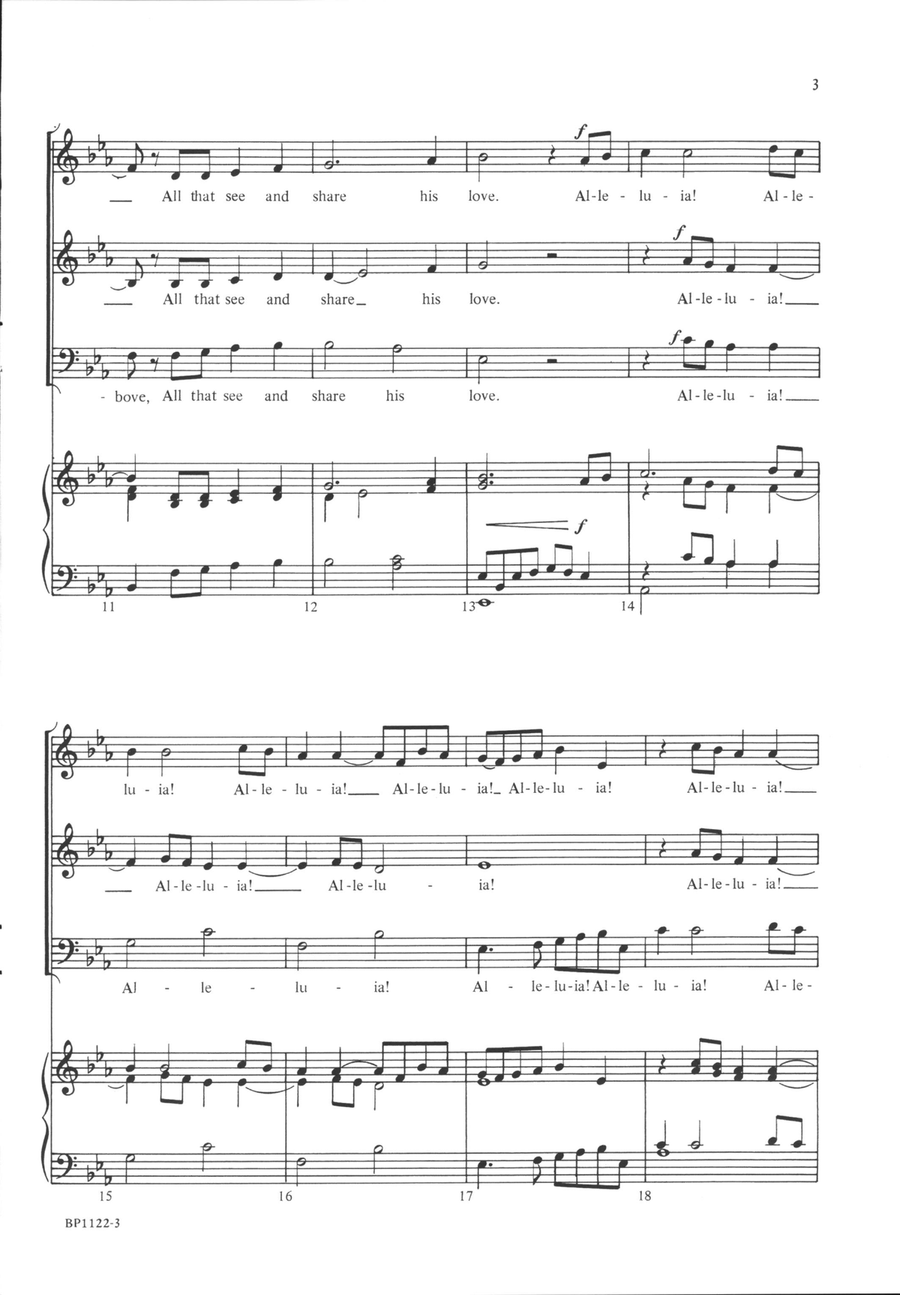 Praise the Lord, His Glories Show 3-Part scores gallery preview page 3