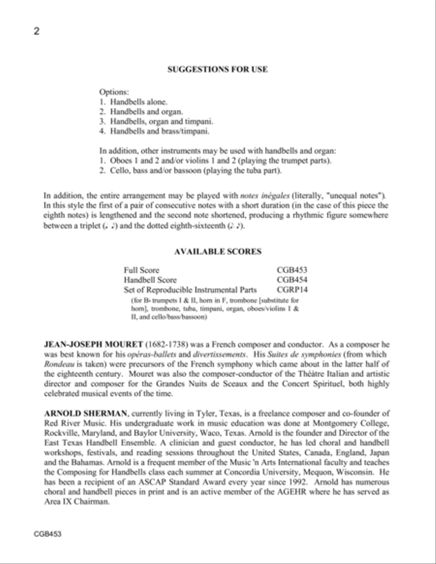 Rondeau (Full Score) Handbell Choir scores gallery preview page 2