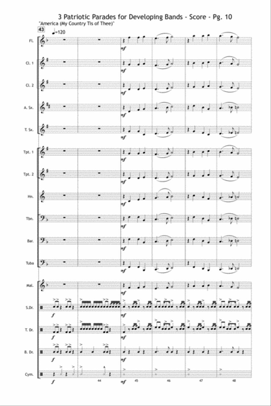 3 Patriotic Parades Marching Band scores gallery preview page 11
