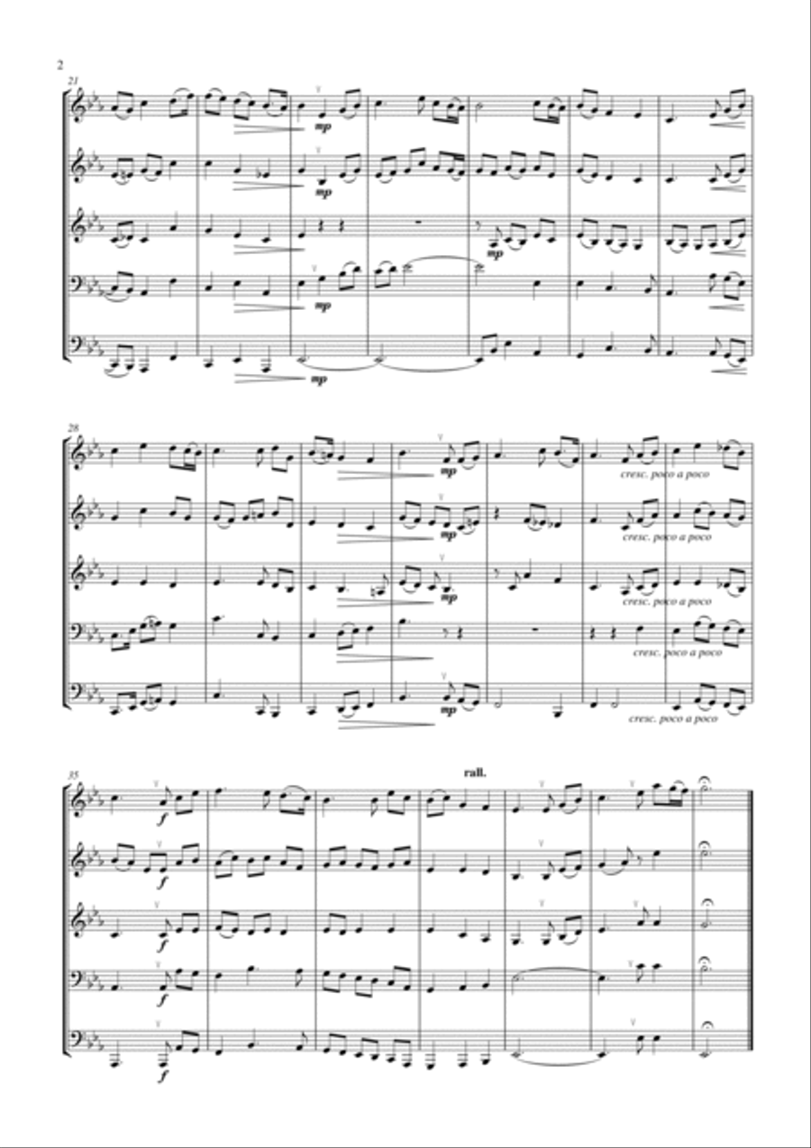 Jerusalem (Parry) for brass quintet Brass Quintet scores gallery preview page 3