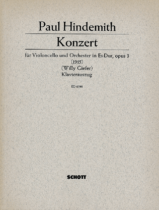 Book cover for Cello Concerto (1915) Op.3efl Min