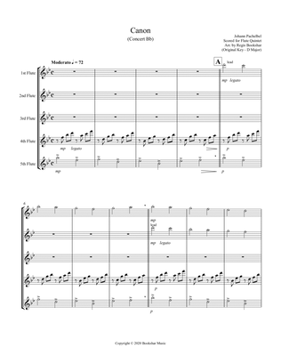 Canon (Pachelbel) (Bb) (Flute Quintet)