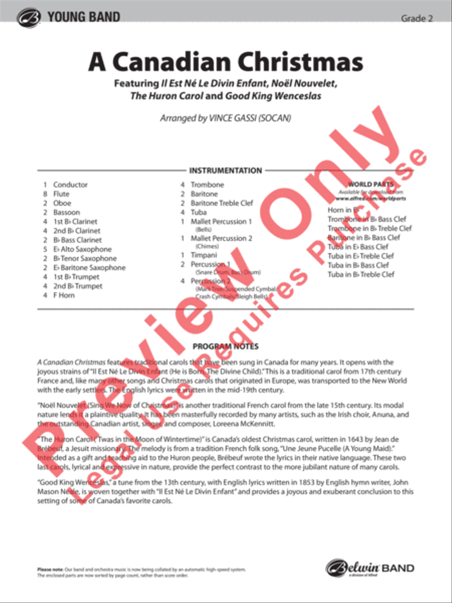 A Canadian Christmas A Canadian Christmas Concert Band scores gallery preview page 2