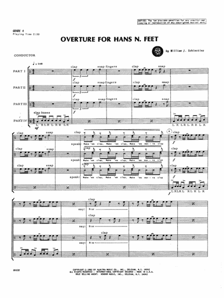 Overture For Hans N. Feet - Full Score