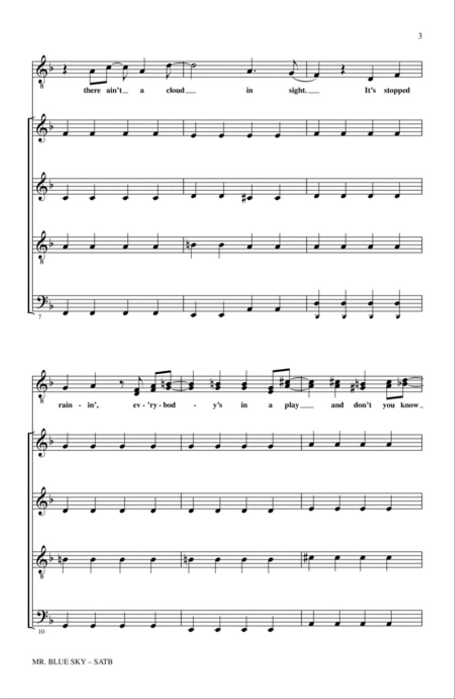 Mr. Blue Sky (from NBC's The Sing-Off) 4-Part scores gallery preview page 2