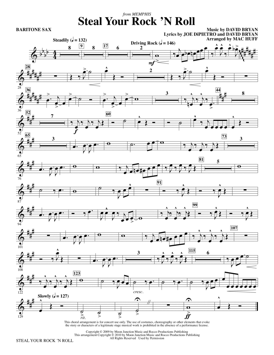 Steal Your Rock 'N Roll - Baritone Sax Choir scores gallery preview page 1