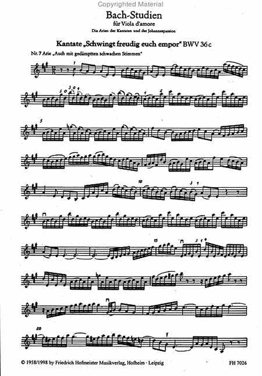 Bach-Studien fur Viola d'amore