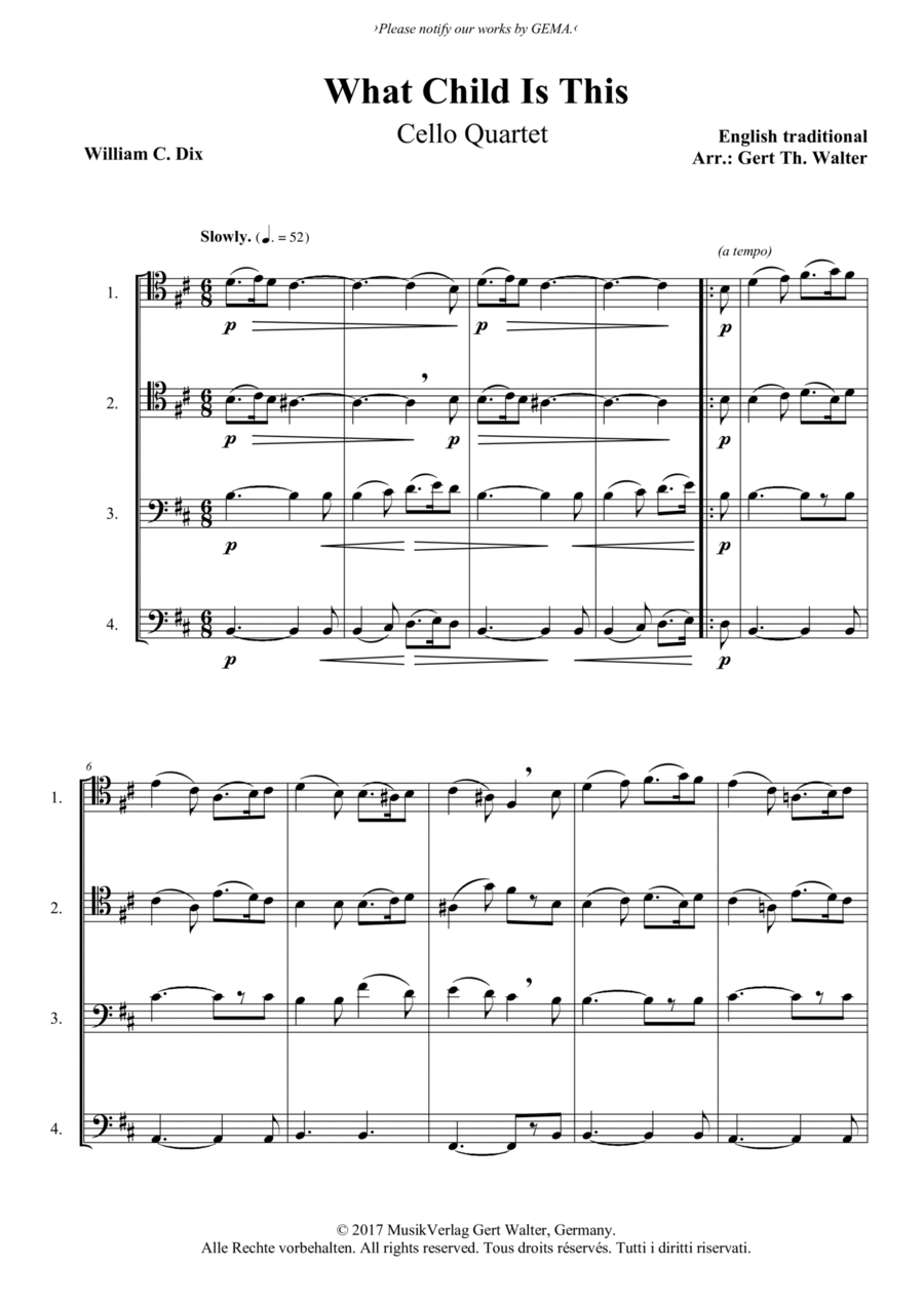 What Child Is This String Quartet scores gallery preview page 1