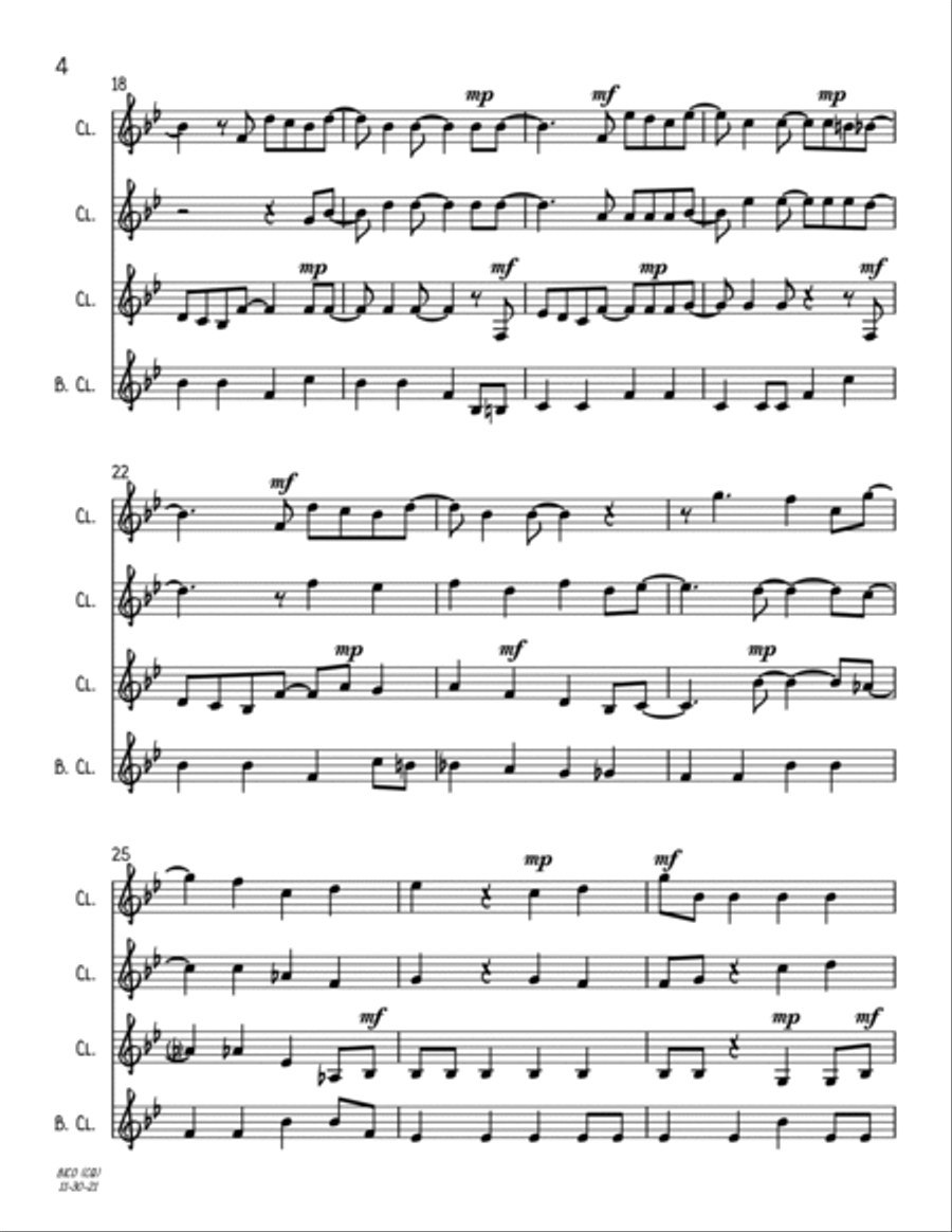 Baby, It's Cold Outside Baby, It's Cold Outside Woodwind Quartet scores gallery preview page 4
