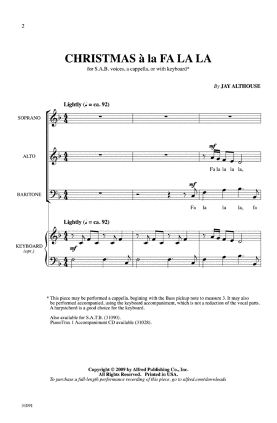 Christmas a la Fa La La Christmas a la Fa La La 3-Part scores gallery preview page 2