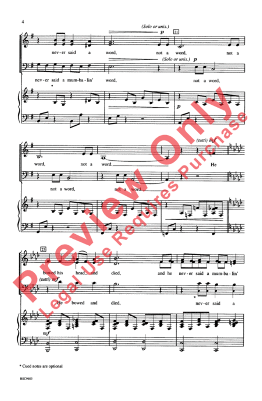 Crucifixion Spiritual 4-Part scores gallery preview page 4