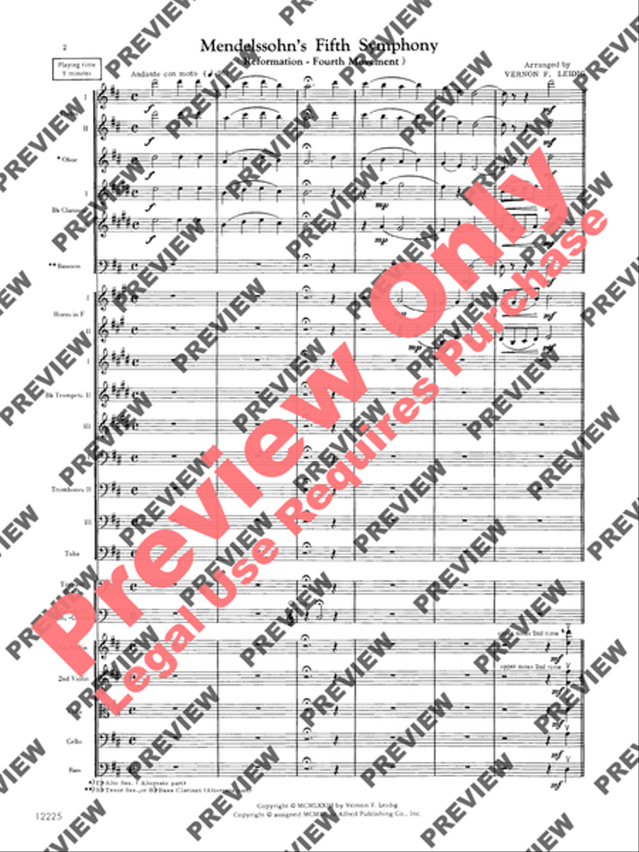 Mendelssohn's 5th Symphony Reformation, 4th Movement Full Orchestra scores gallery preview page 3
