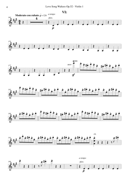 Brahms - Love Song Waltzes Op.52 - Violin 1