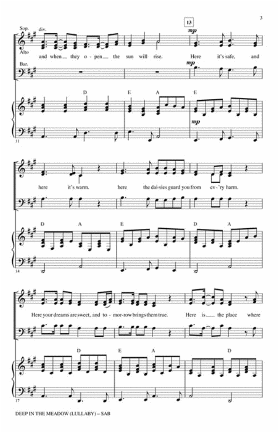 Deep in the Meadow (Lullaby) 3-Part scores gallery preview page 3