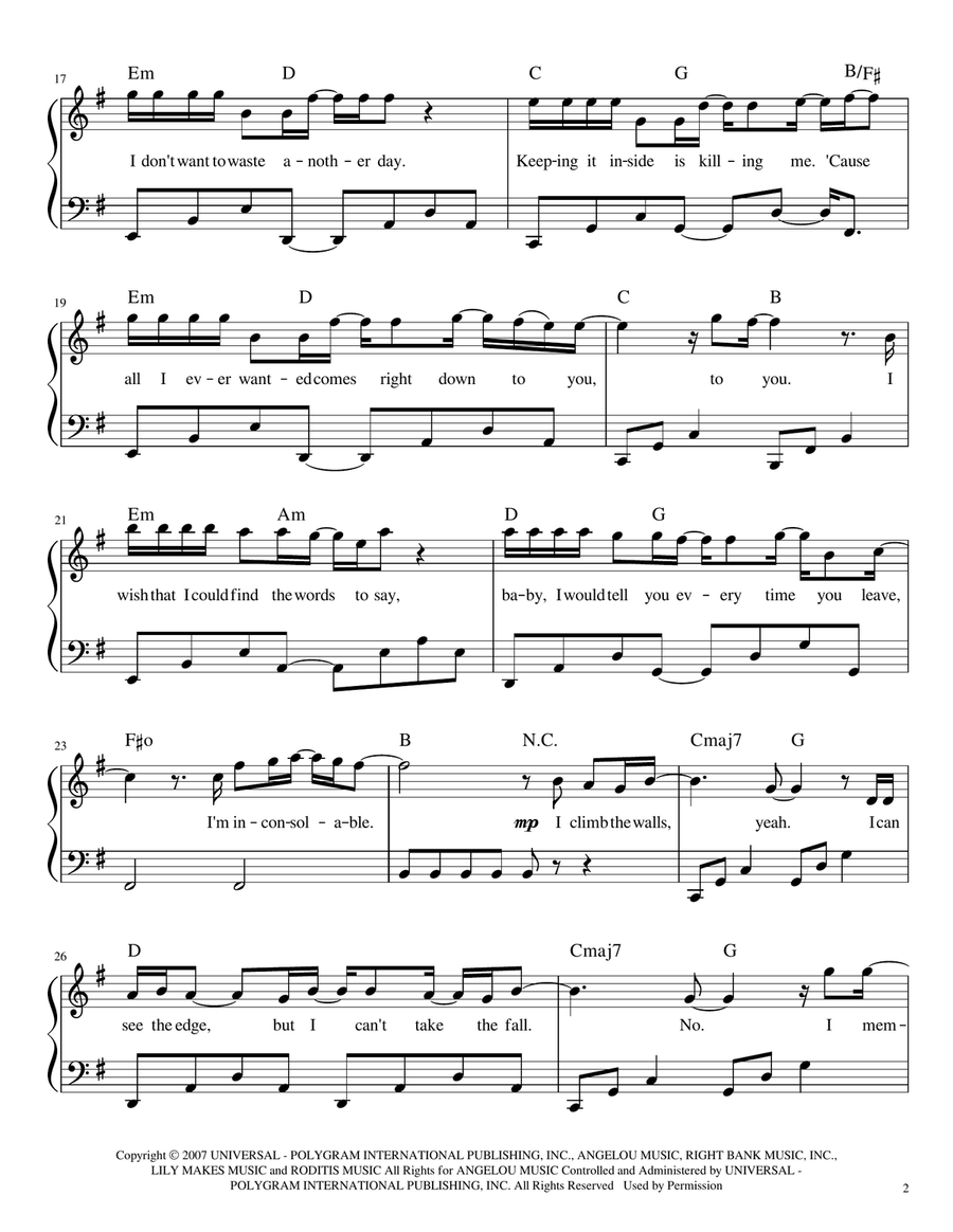 Inconsolable Piano, Vocal scores gallery preview page 2