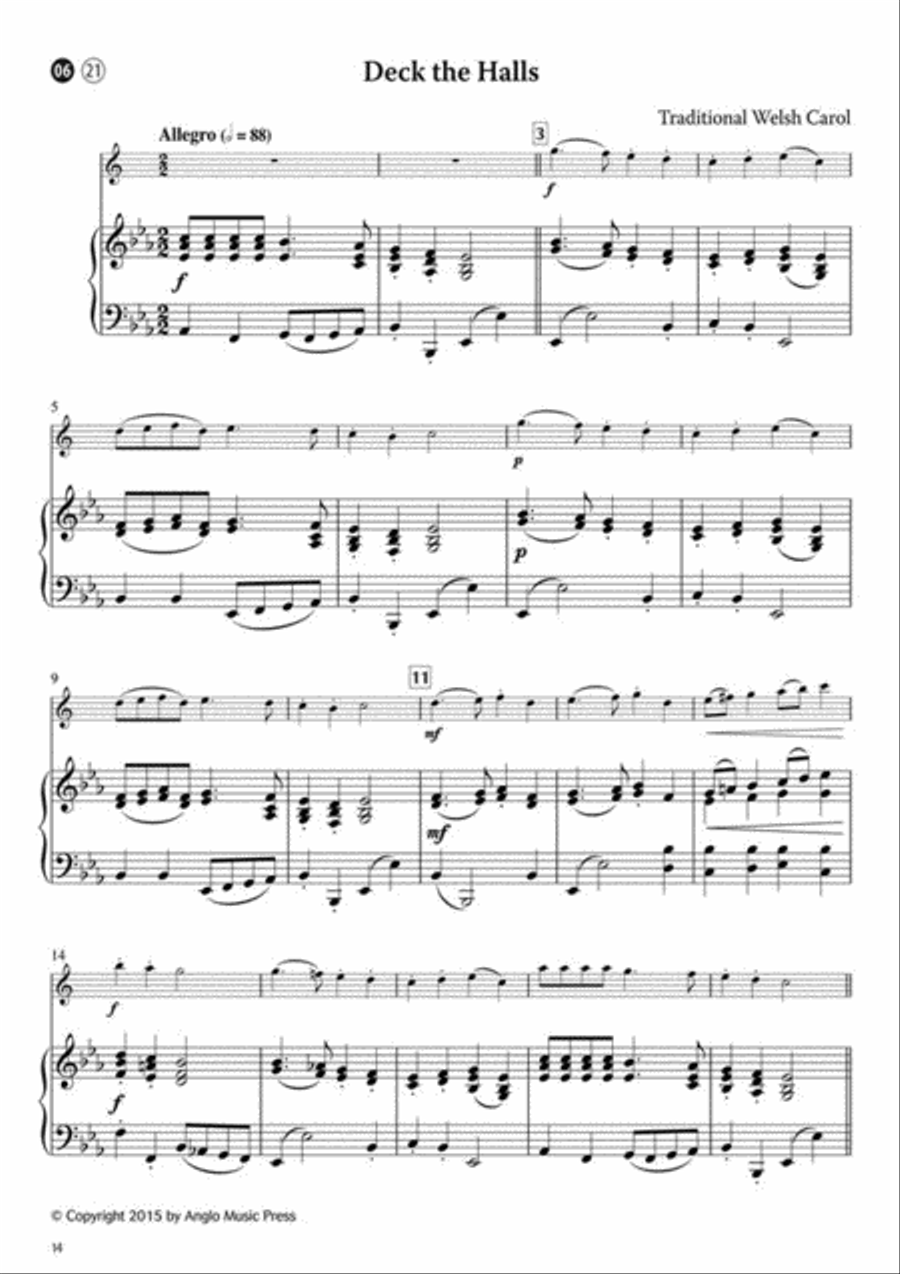15 Intermediate Christmas Carols Alto Saxophone scores gallery preview page 3
