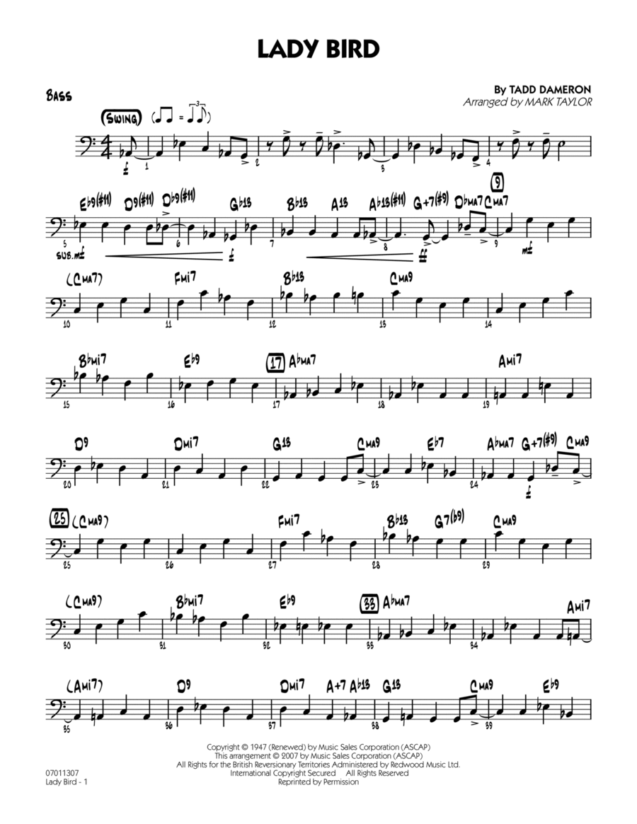 Lady Bird - Bass Part scores gallery preview page 1
