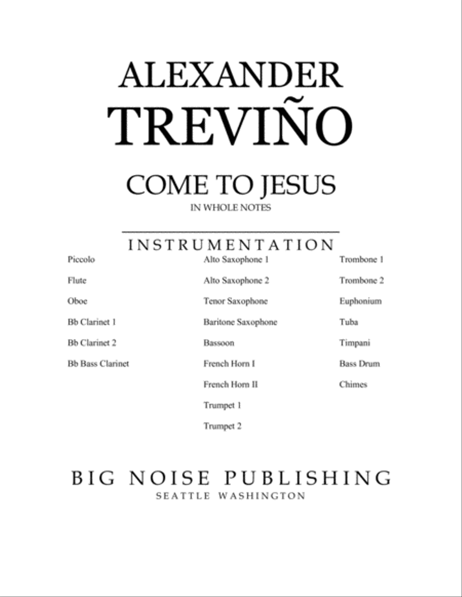 Come To Jesus (in Whole Notes) Concert Band scores gallery preview page 3
