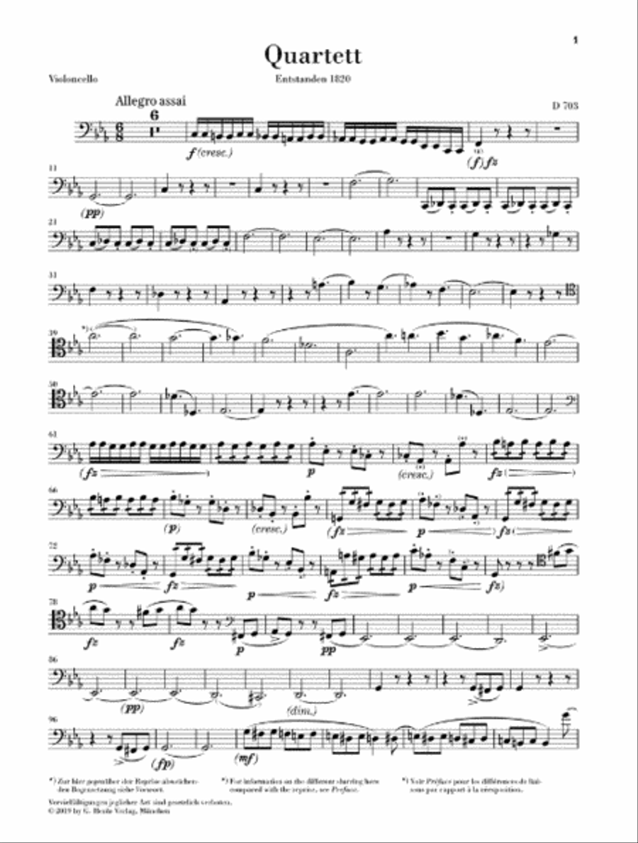 String Quartet Movement (Quartettsatz) in C Minor, D. 703 String Quartet scores gallery preview page 5