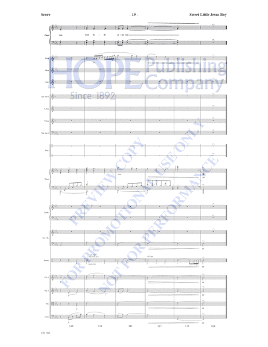 Sweet Little Jesus Boy Choir scores gallery preview page 20