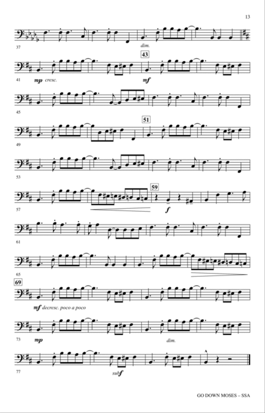 Go Down, Moses (arr. Kirby Shaw) SSA scores gallery preview page 11