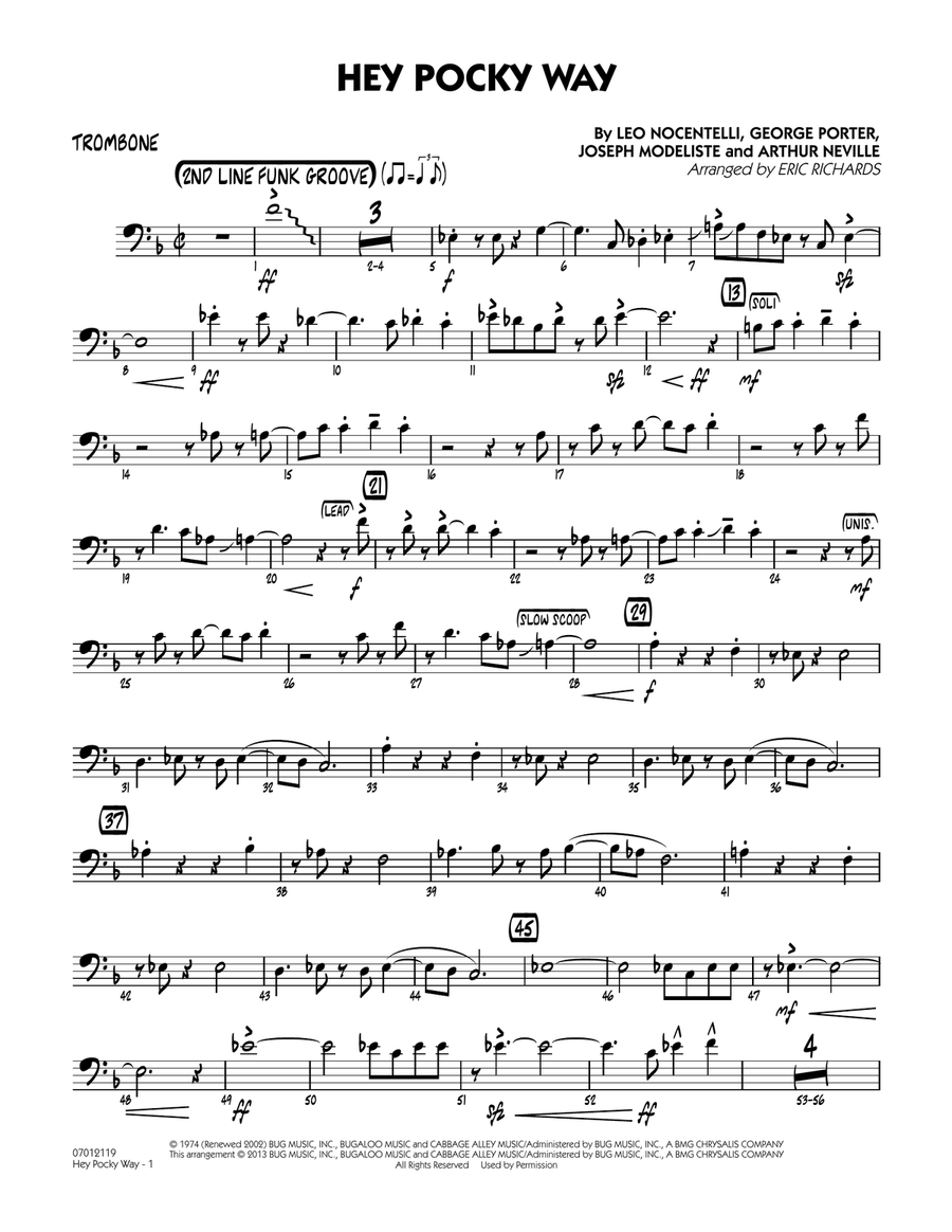 Hey Pocky Way - Trombone Jazz Ensemble scores gallery preview page 1