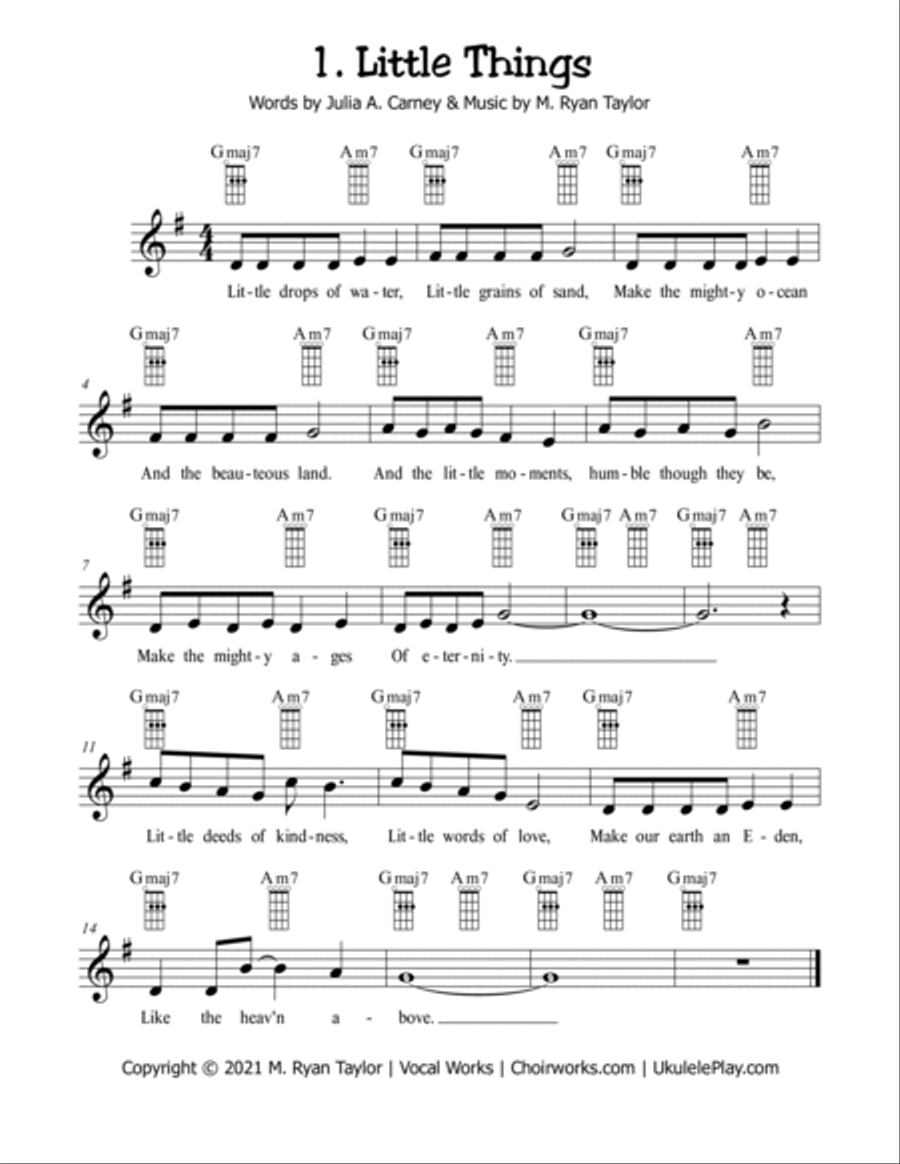 Uke & Me: Kid Vol. 1: Learn 23 Chords, two at a time with 21 Fun New Songs Unison Choir scores gallery preview page 4
