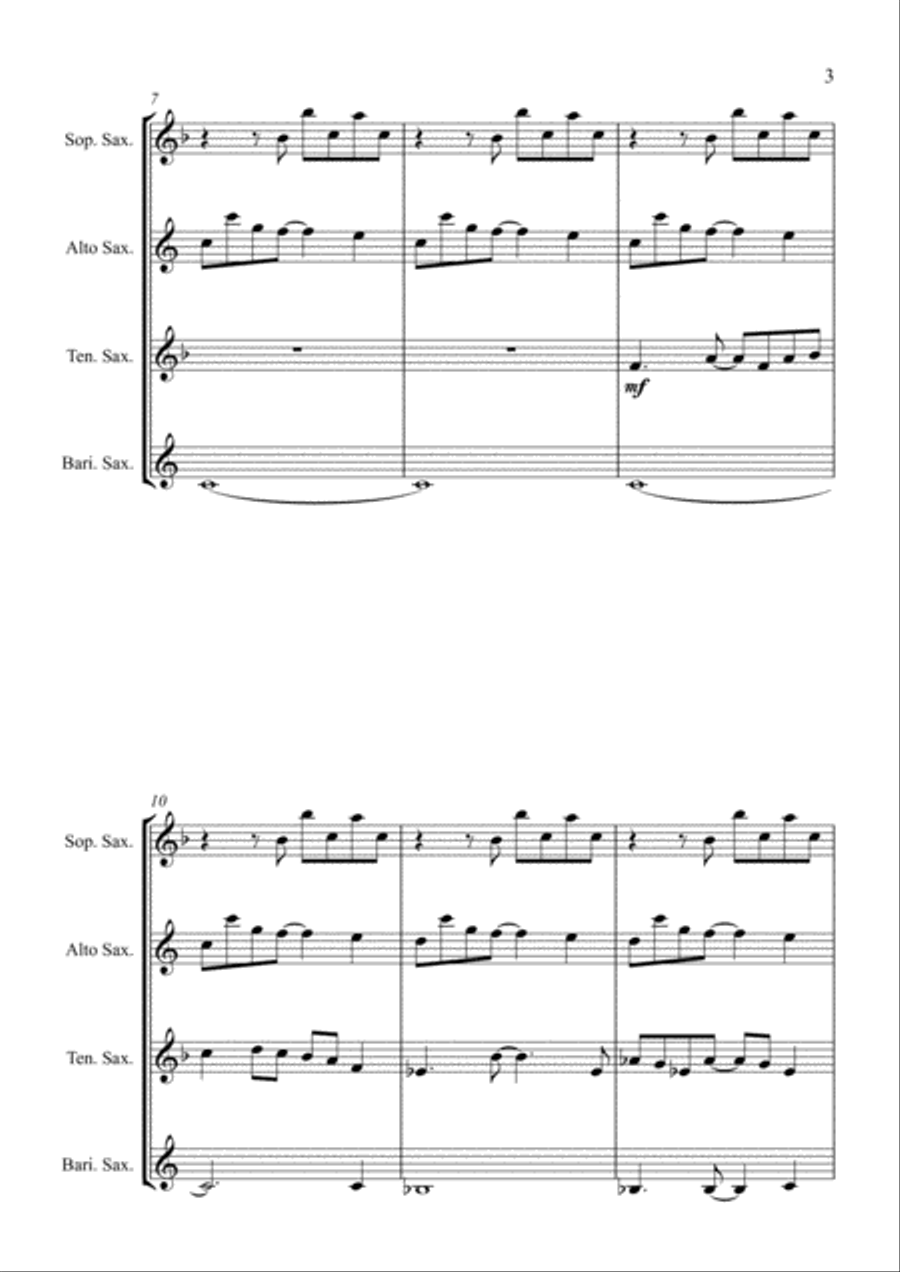 Sweet Child O' Mine Sweet Child O' Mine Saxophone Quartet scores gallery preview page 3