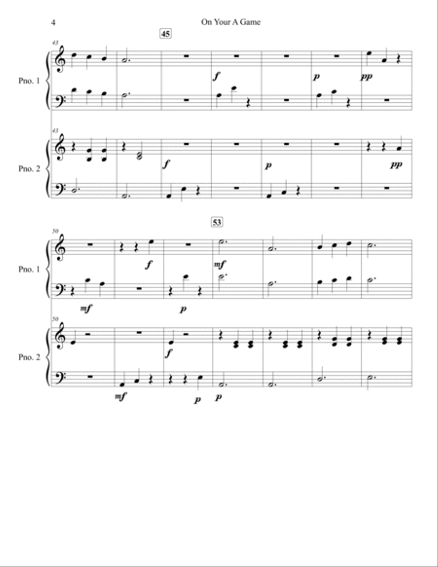 On Your A Game Piano scores gallery preview page 4