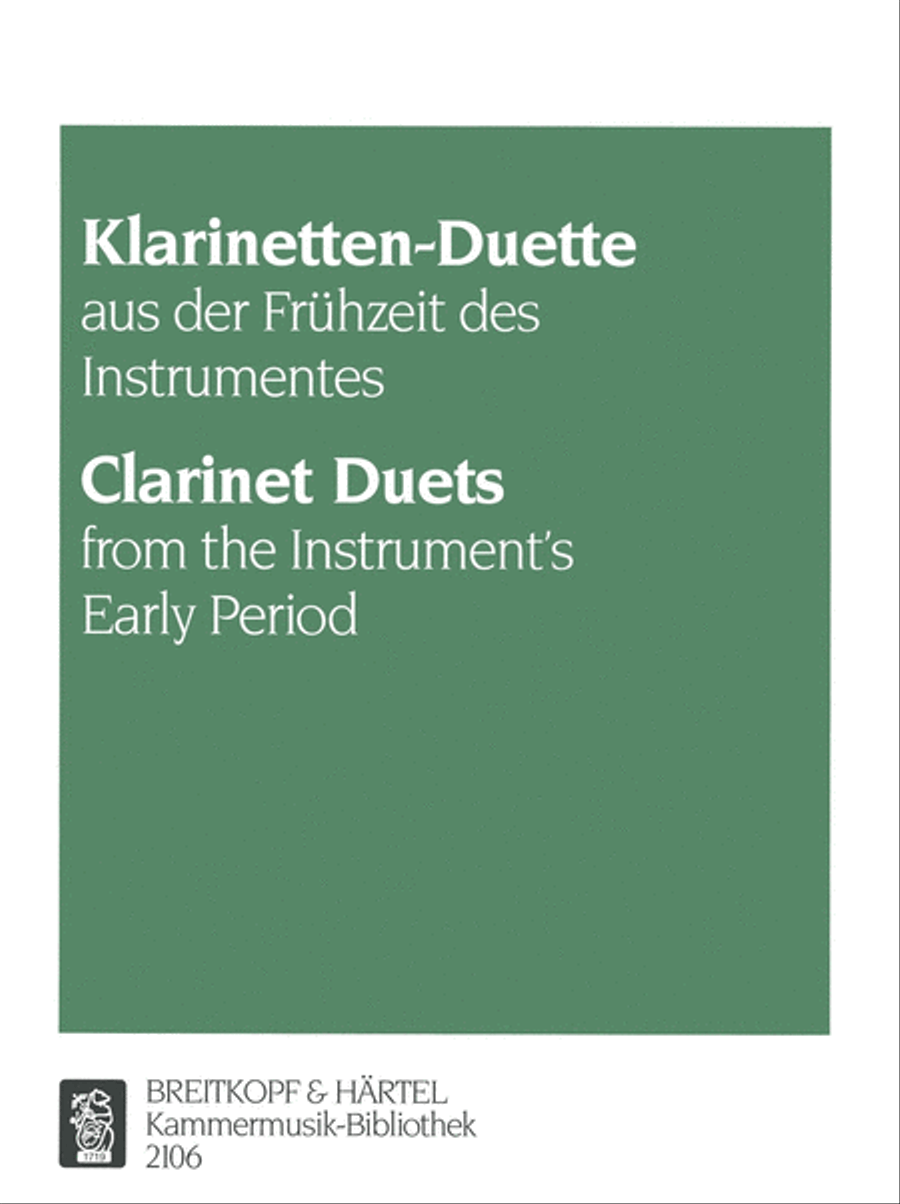 Clarinet Duets from the Instrument's Early Period Clarinet Duet scores gallery preview page 1