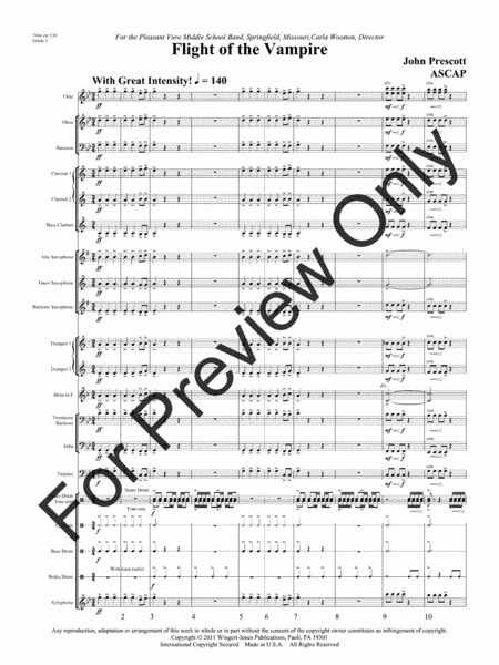 Flight Of The Vampire - Full Score image number null