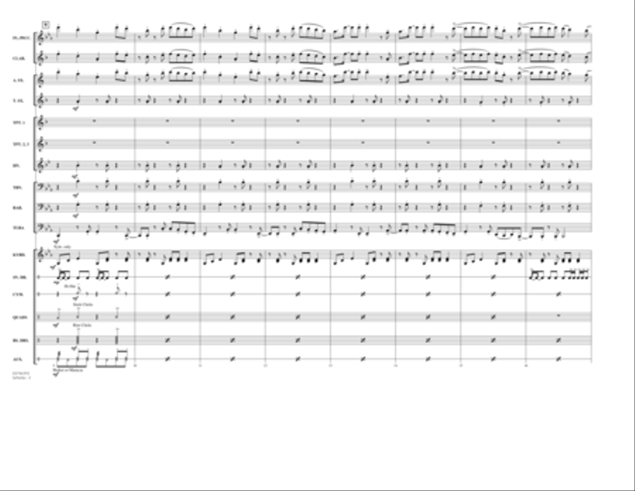 Señorita (arr. Carmenates and Brown) - Conductor Score (Full Score) Marching Band scores gallery preview page 3