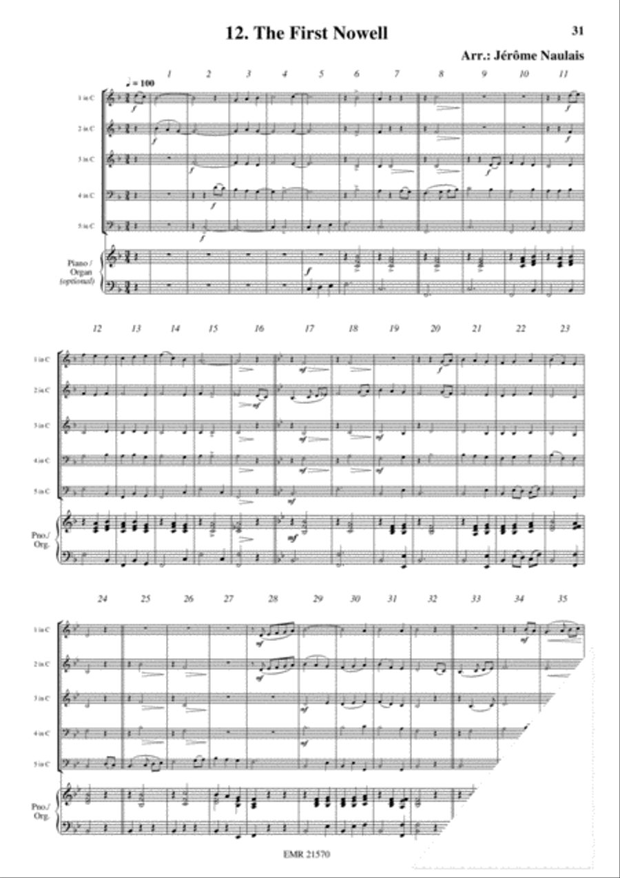 18 Christmas Songs Brass Quintet scores gallery preview page 14