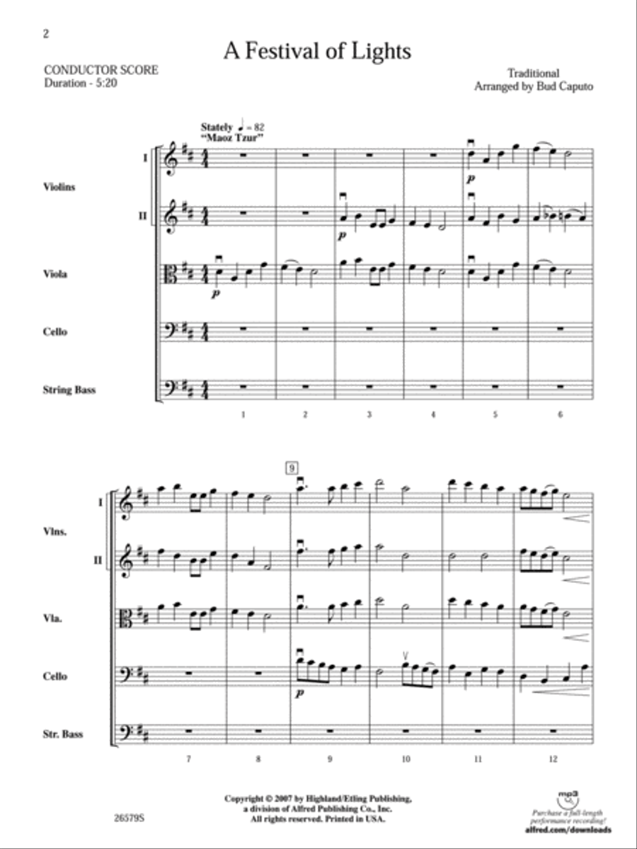 A Festival of Lights String Orchestra scores gallery preview page 2