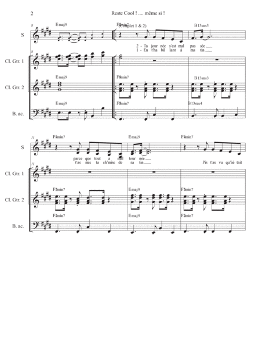 Reste cool, même si ! Reste cool, même si ! Electric Guitar scores gallery preview page 2