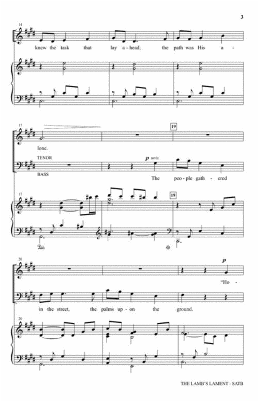The Lamb's Lament 4-Part scores gallery preview page 4